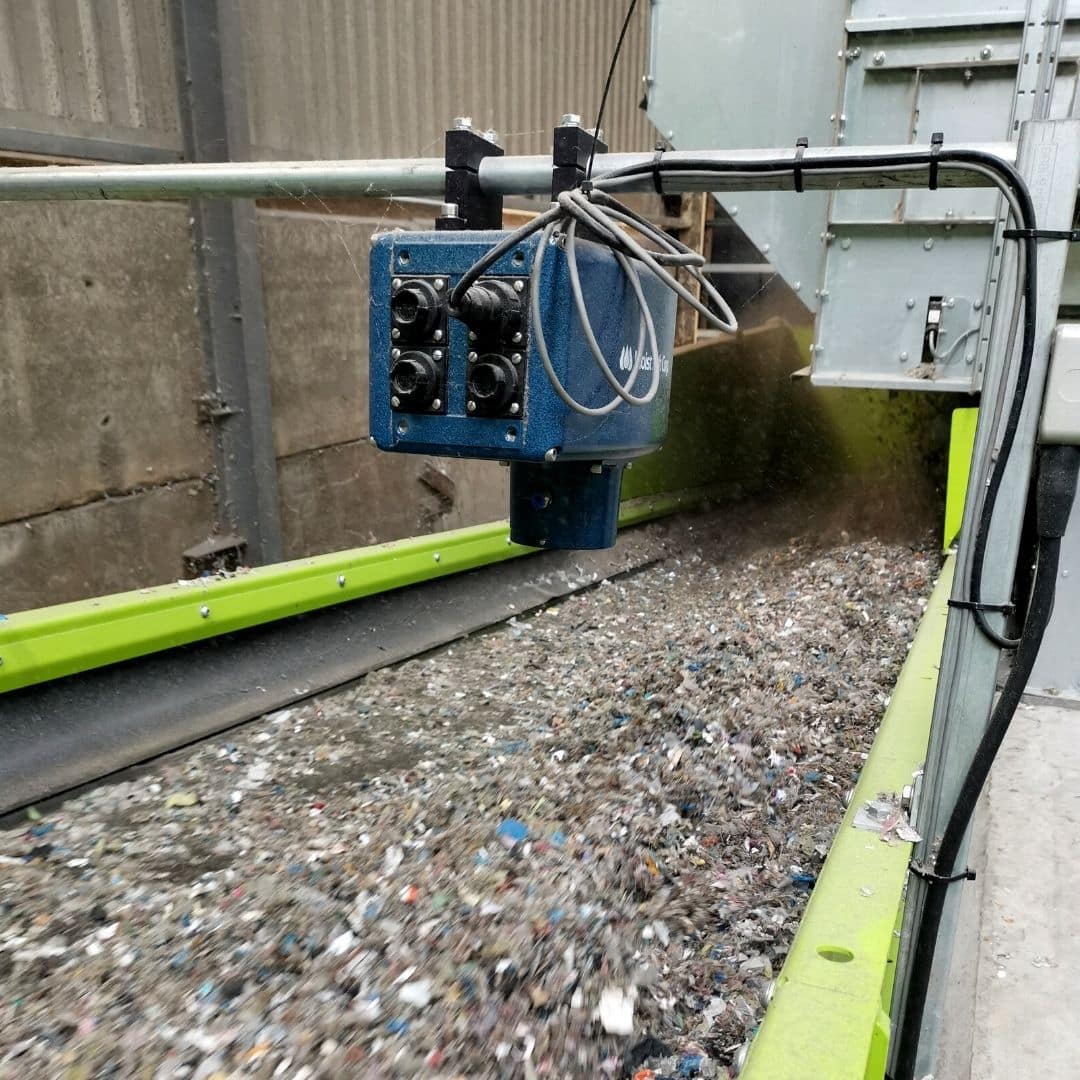 MoistTech sensor above wood chips