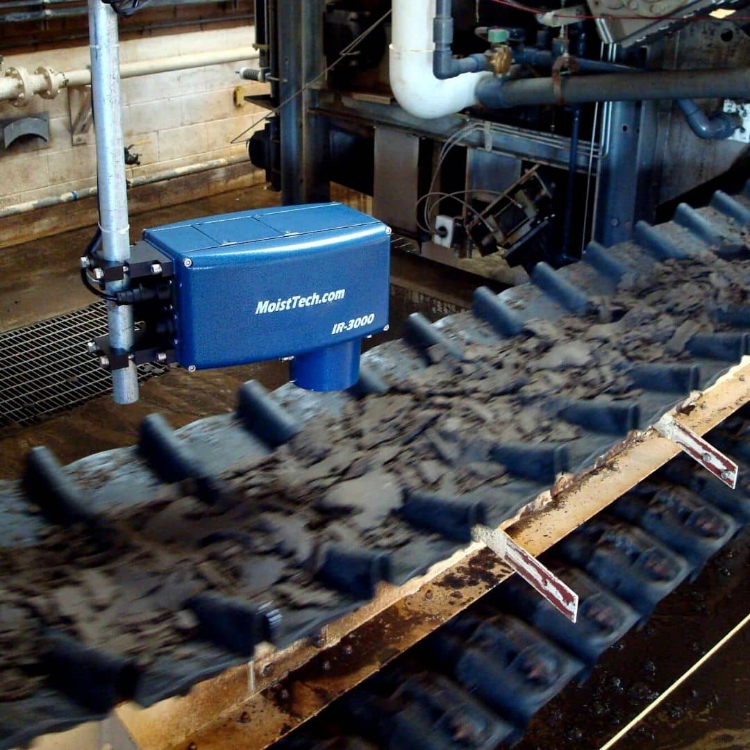 MoistTech sensor above wood chips