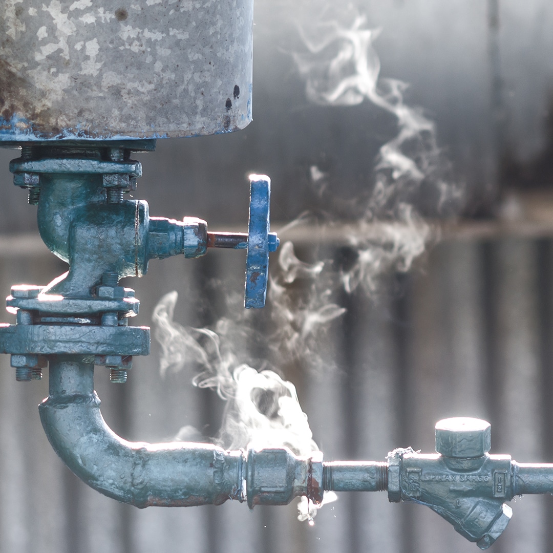 Image of a pipe with steam coming out