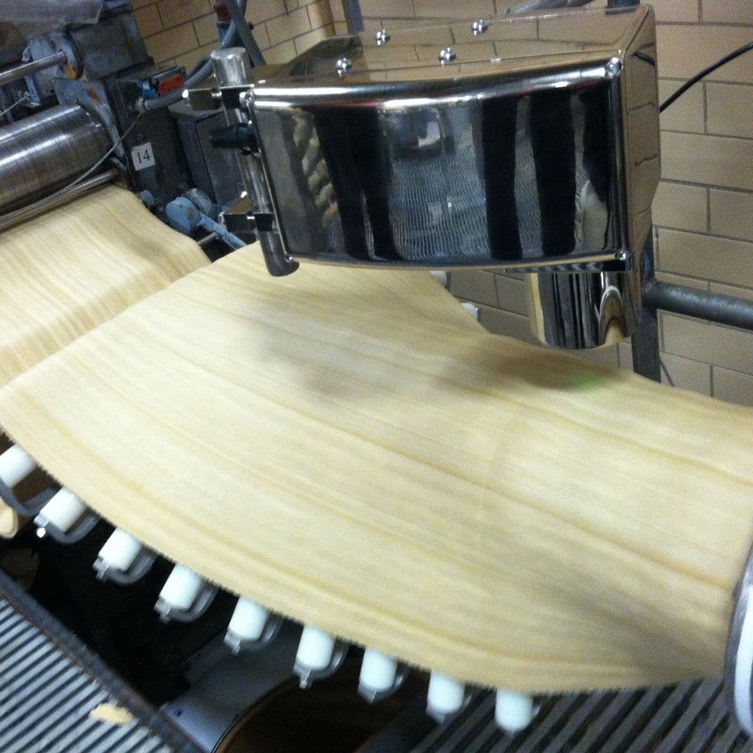 Biscuit dough being measured