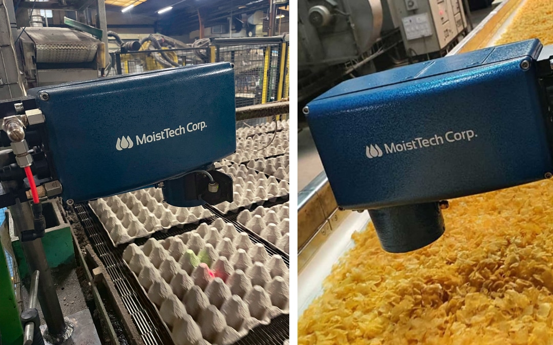 Moisture sensor used in a processing line as a moisture detector.