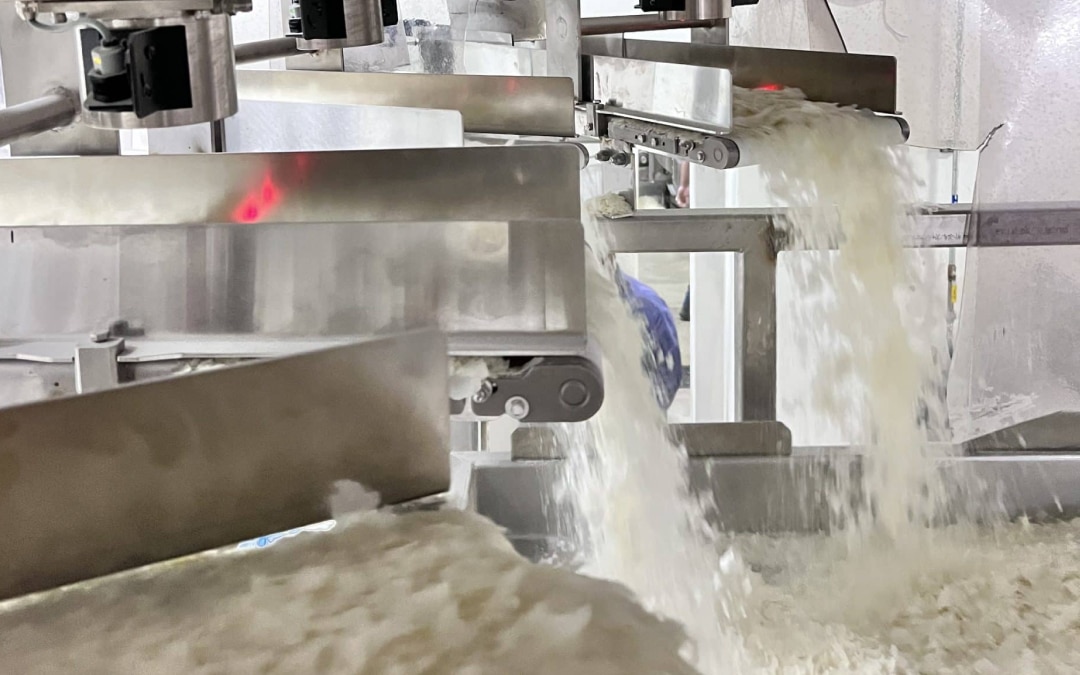 MoistTech moisture sensor measuring moisture on potato flakes.