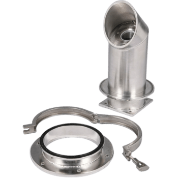 Snorkel with flange for enclosed conveyors