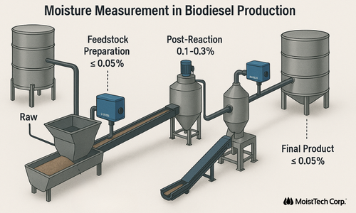 Diagram of moisture measurement in biodiesel production