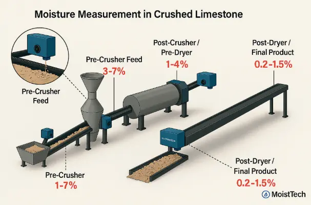 Crushed limestone production process