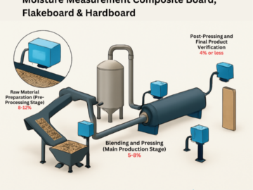 Moisture Measurement in Composite Board, Flakeboard, & Hardboard Production Diagram