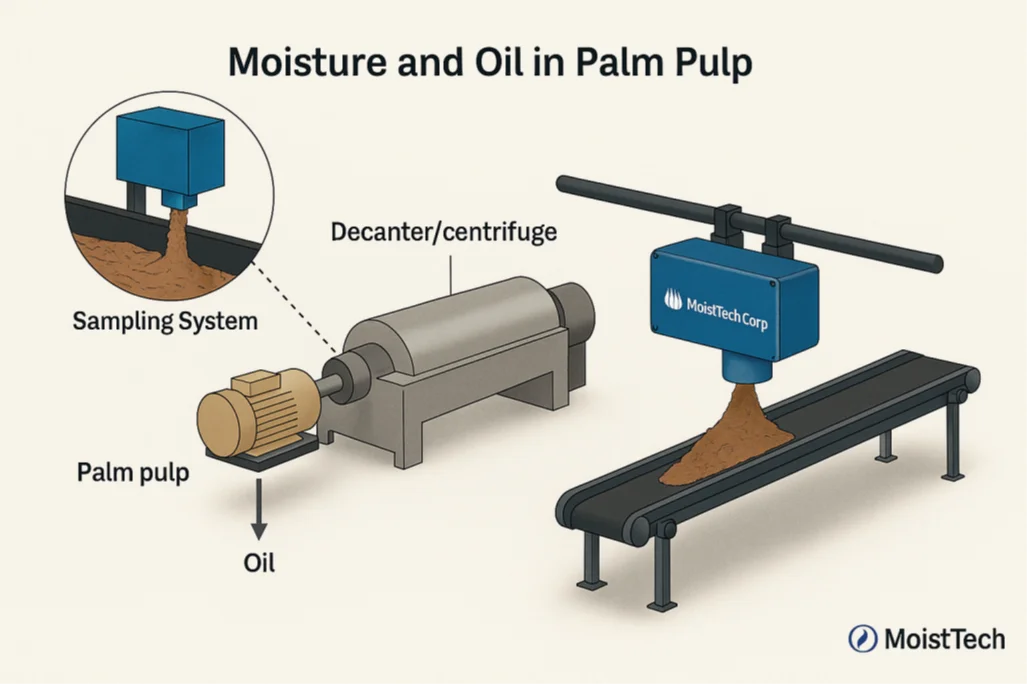 Moisture and Oil in Palm Pulp Diagram