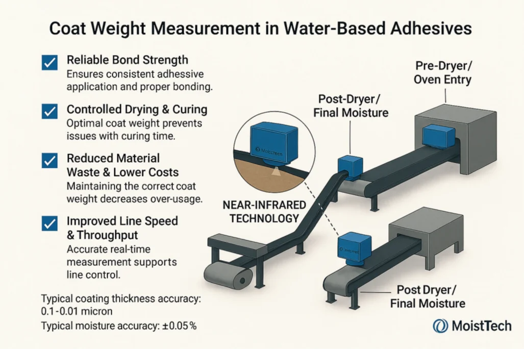 Coat Weight Measurement in Water-Based Adhesives Processing Diagram