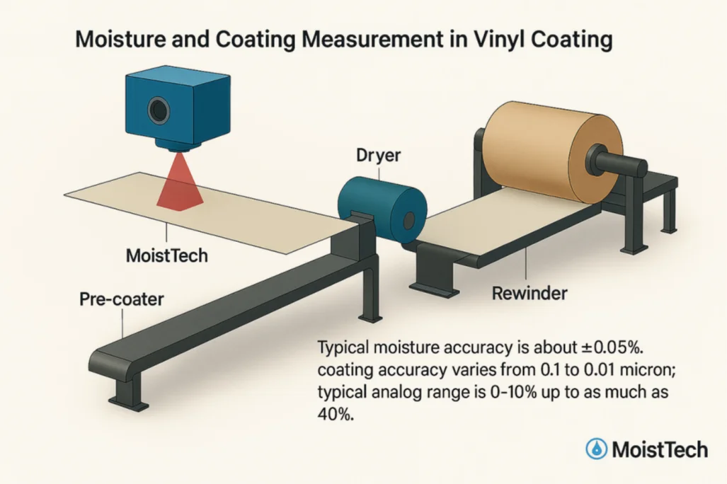 Moisture Measurement in Vinyl Coating Processing Diagram